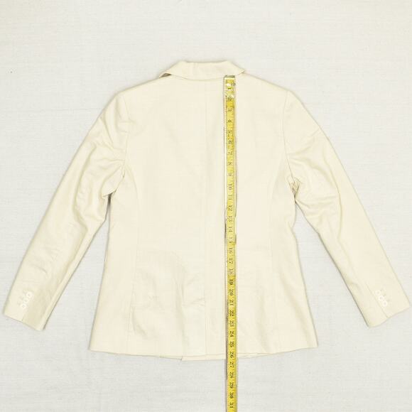 NEW Loft Women's Double Breasted Blazer Jacket Solid Cotton Beige Size 2 - Picture 5 of 8